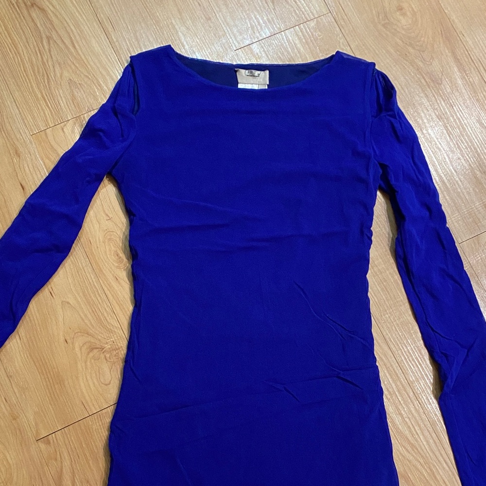 Fuzzi Vibrant Blue Long Sleeve Dress